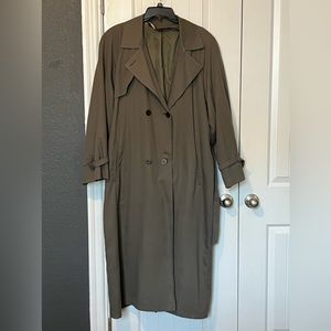 London Fog Womens Brown Double Breasted Trench Coat Jacket - Size 16 Reg